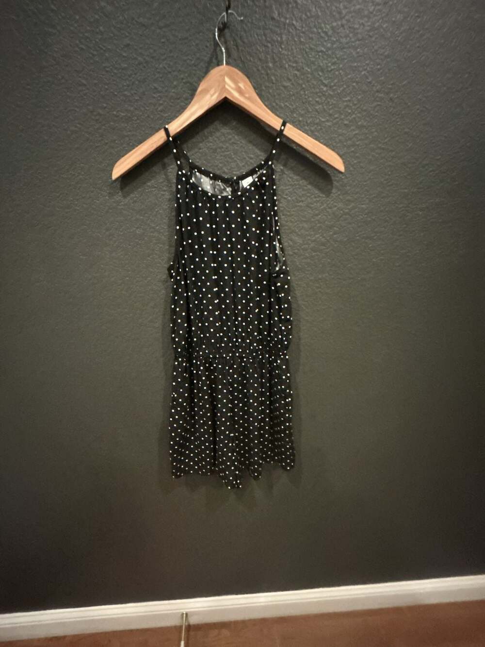 Old Navy Black and White Polka Dot Sleeveless Halter Romper - Picture 1 of 4